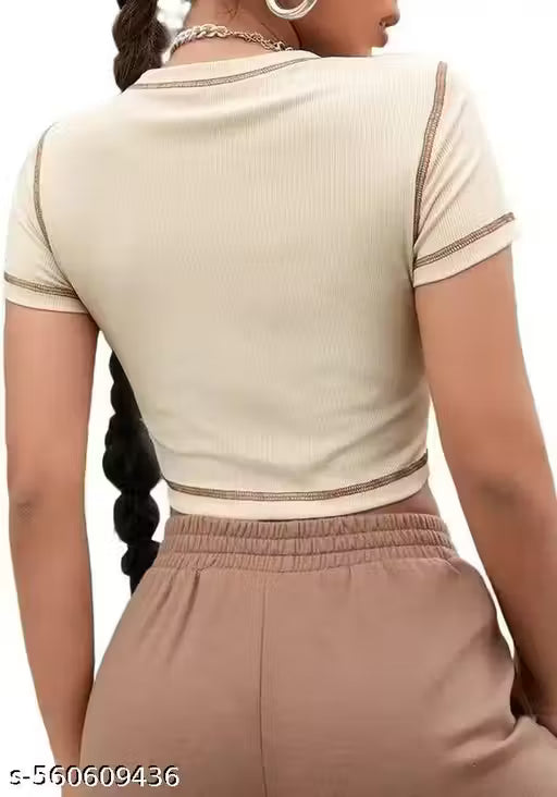Ribbed crop top for women