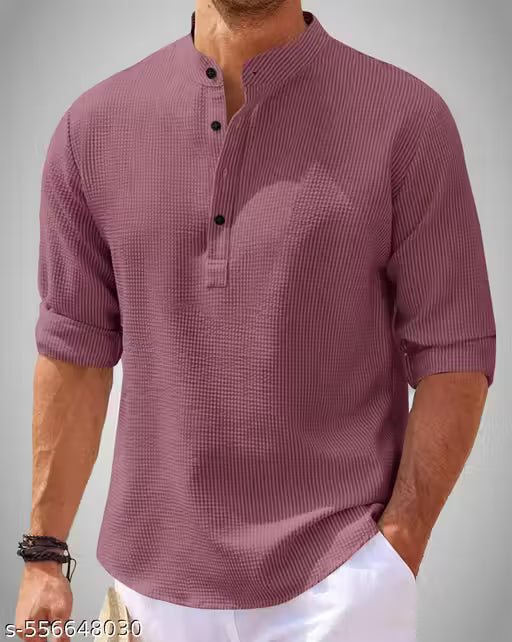 HOODLER Men Mandarin Smart Tshirt