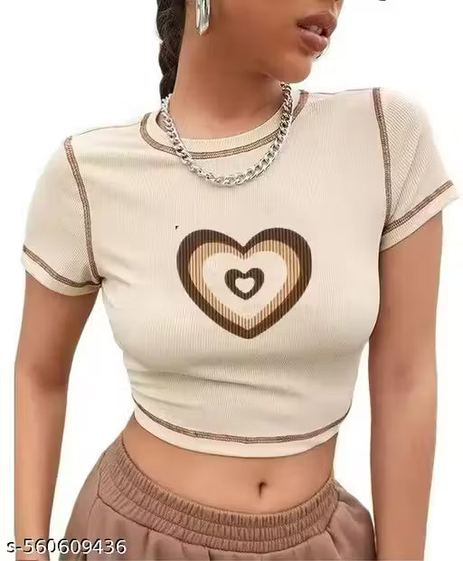 Ribbed crop top for women